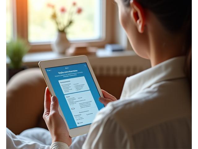 Osoba wypełniająca kwestionariusz online na tablecie