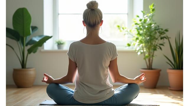 Uczestnicy warsztatów mindfulness w zrelaksowanej pozie medytacyjnej